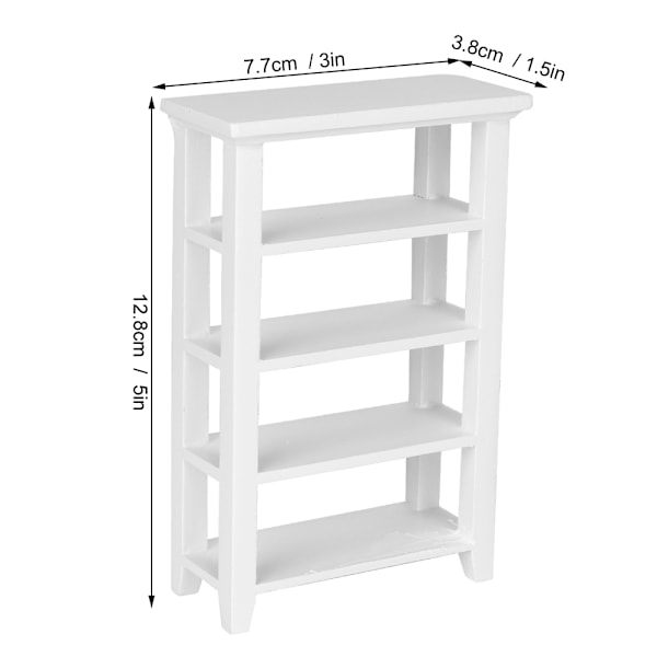 Miniature Møbelmodel Træ 4-Lags Hylde Display Rack til 1:12 Dukkehus Tilbehør