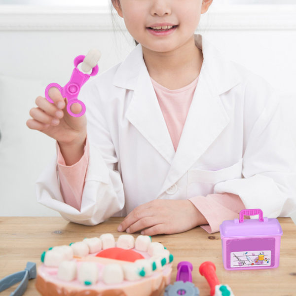 Barn Leksak Rollspel Läkare Kit Utrustning Sjuksköterskeväska Leksak Present Rosa/Lila