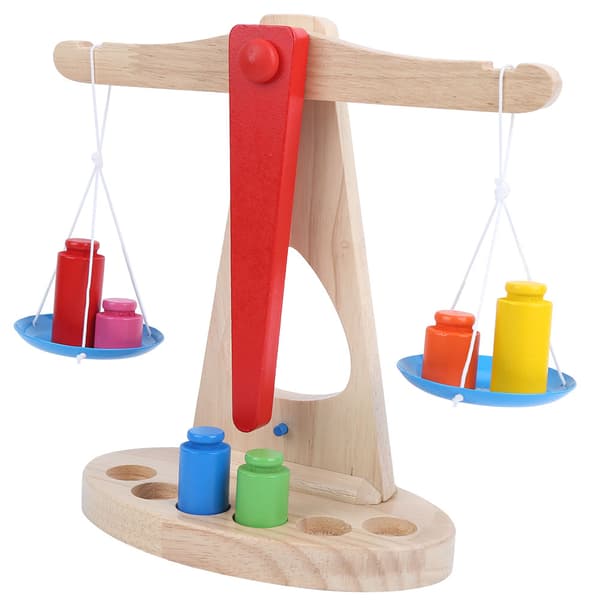 Vægt i træ til balance, pædagogisk legetøj til børn, børnehave, matematikundervisning