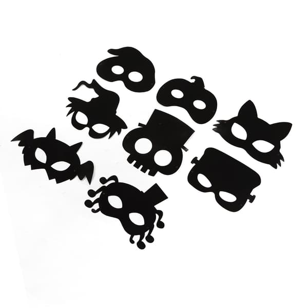 8 Set Halloween Skrapmask Konst Regnbåge Skrappapper Djur Ansiktsmasker Leksaker Konst Kit Halloween Barnpyssel