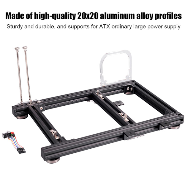 DIY Åben Ramme Varmeafledning Aluminium Legering Computer PC Kabinet Chassis til ITX (Sort S)