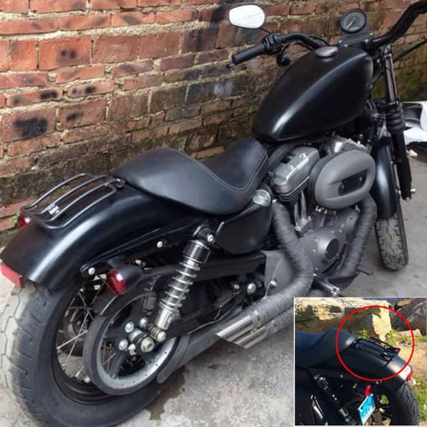 Motorcykel Bagagebærer Støtte Passer til XL883/1200 X48 Modificerede Dele (Sort)