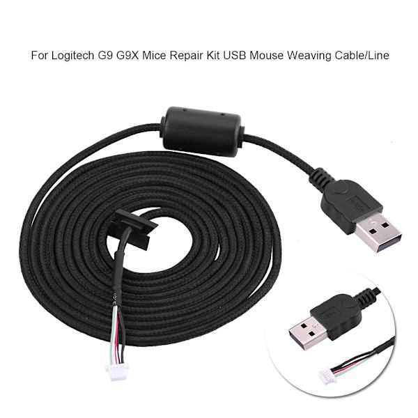 2 meter USB Muse Ledning Kabel Udskiftning Reparations Tilbehør Til Logitech G9/G9X Gaming Mus