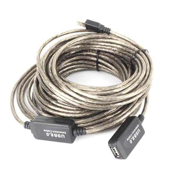 15M USB 2.0 Type A Uros - Naaras Jatkojohto Kaapeli Musta