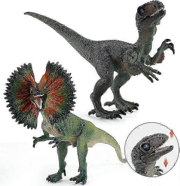 Dinosaurlegetøj til børn, stort dinosaurlegetøj, realistisk Dilophosaurus dinosaur actionfigur, dinosaursimulationslegetøj