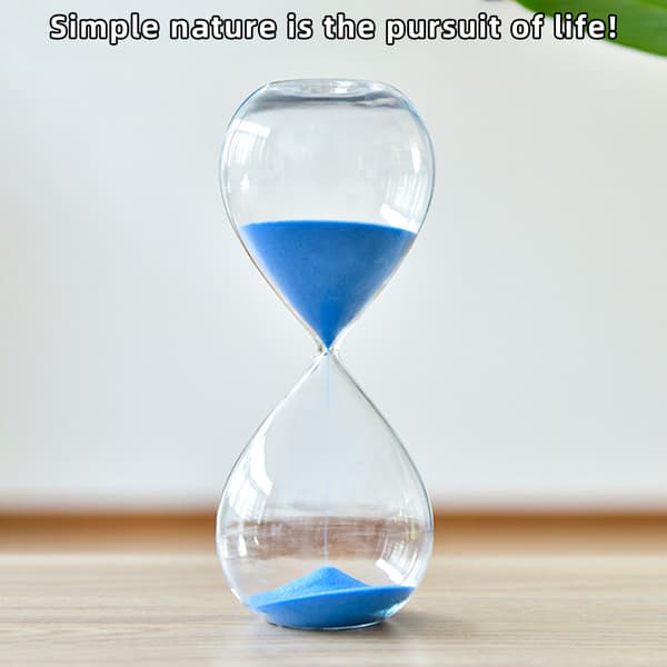 【03】5/30/60 minutter rund sandtimer personlighed glas timeglas ornament nyhed tidsstyringsværktøj sort sort Black 30min