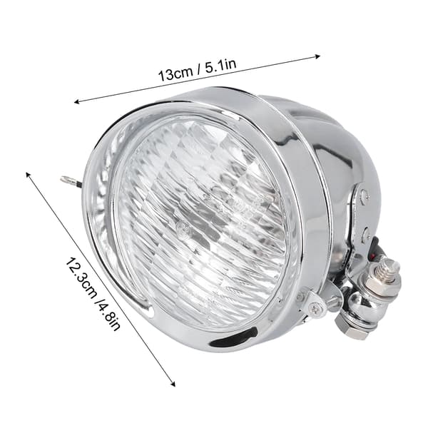 Høj Lysstyrke 12V Retro Motorcykel Forlygte Frontlampe, Forkromet Universal