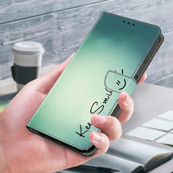 【03】For Samsung Galaxy A52 4G/ 5G/ A52s 5G Case Pattern Print Flip Folio Leather Phone Cas Keep Smile