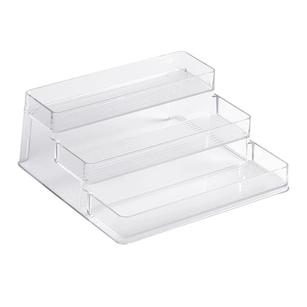 Klar Akryl Display Riser Hylde 3-Tier Riser Display Stand Køkken Badeværelse Opbevaringsreol