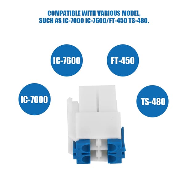 4-benet radiostrømkabelstik til IC-7000 IC-7600/FT-450 TS-480