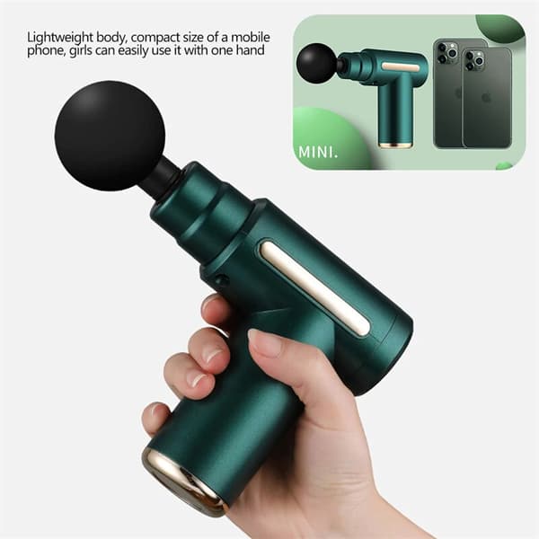 【03】Mini Deep Tissue Percussion Massage Gun, Muskelmassageapparat til smertelindring, Fasciapistol, fra Spanien Silver