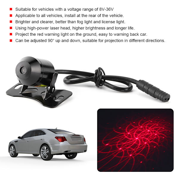 Laser-takasumuvalo autoon ja moottoripyörään