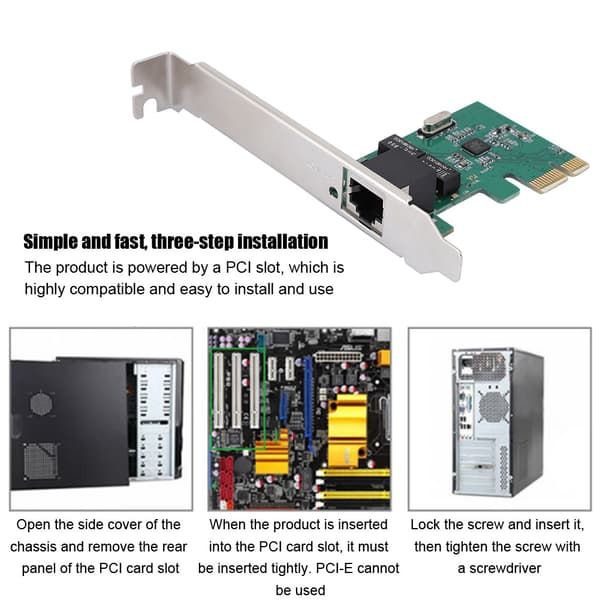 PCI-E Yhden portin Desktop Realtek RTL8111E Verkkokortti 10/100/1000Mbps Gigabit Ethernet