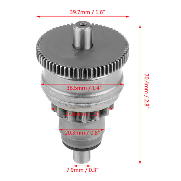 49cc 50cc GY6 Scooter Knallerter ATV Starter Motor Koblingsgear Samling