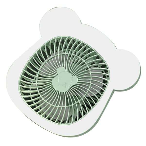 Mini Natlys Ventilator USB Genopladelig Hængeventilator Kontor Hjem Kollegium Skrivebord Mini Lydløs Ventilator Grøn