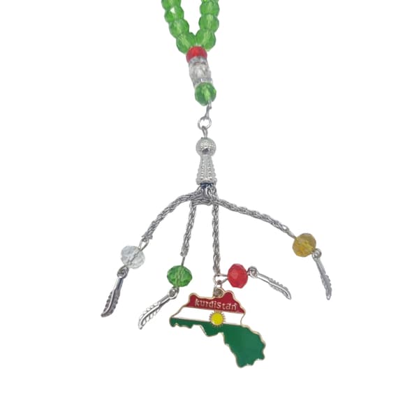 【03】Muslimska bönepärlor Tasbih Zikr Beads Kurdistan flagga