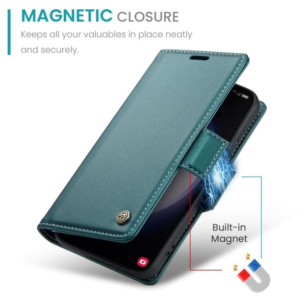【03】CASEME Plånboksfodral Samsung Galaxy S24 - Grön Grön green