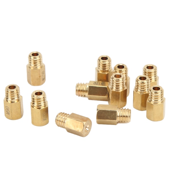 12st Förgasare Huvudmunstycke Kit 90‑200 Metall Guld Robusta Förgasarmunstycken för Mikuni VM TM TMX