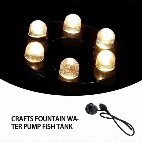 Dykpumpe med LED-lys til springvand og damme AC12V 6LED white light lamp