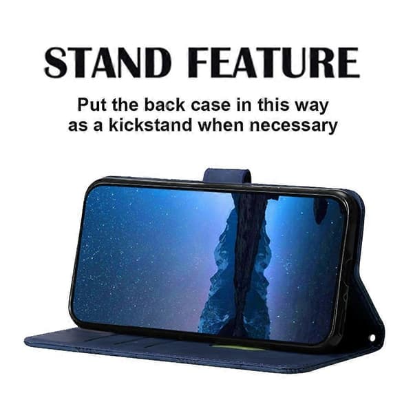 【03】Crossbody 3D Præget Flip Læder Telefonetui Blå Blue For iPhone 16 Pro