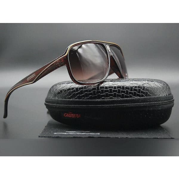【03】Carrera Herresolbriller med gradientlinse og aviator + sort etui