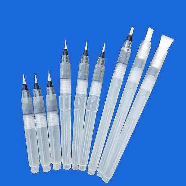 Akvarellpennor, PP-nylonhylsa, tryckkontrollerat bläckflöde, lätt att rengöra, 9-pack, 19 x 2 cm