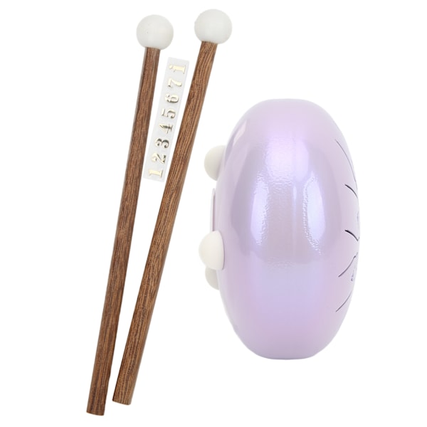 Tungtrumma i legerat stål 8 toner 5,5 tum Chakra Tank Eterisk Lotus Handpan Lavendel 12 Zodiak Hund