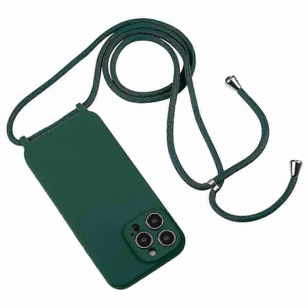 Skulderremsetui med flydende silikone til 14 Pro - HK603 Clover Green