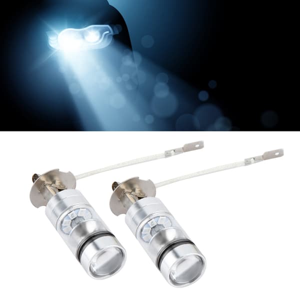 2x H3 6000K Blå 100W LED Strålkastarlampor Kit Dimljus Bil Körljus