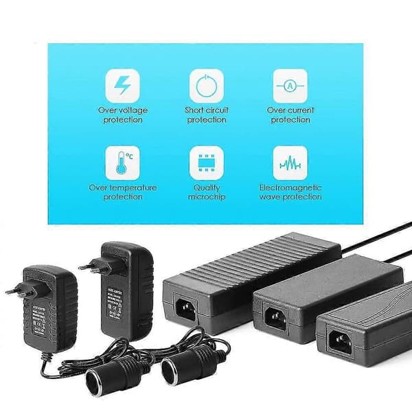 bilinverter AC 110V 220V til DC 12V 2A 3A 5A 8A 10A stikkontakt strømadapter cigartænder konverter til bil luftpumpe støvsuger Eu plug 12v 2a