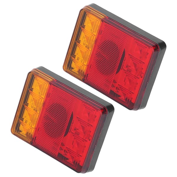 2 stk. Baglygte 12V 8LED Bagbremselys Blinklys Lampe til Trailer Campingvogn UTE Camper ATV