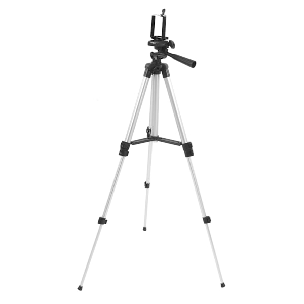 Kamerastativ Tripod 4 Sessioner Strækbart Telefon Tripod Stativ 2,5 kg Maksimal Belastning Selfie Stick med Telefon Clip Tripod
