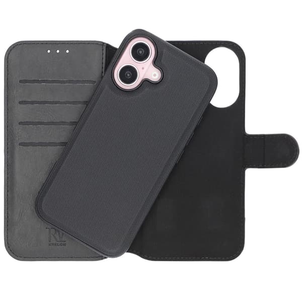 【03】iPhone 16 Pung Etui Magnet Rvelon - Sort Svart black