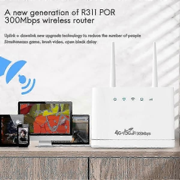R311pro Langaton 4G/5G WiFi-reititin SIM-korttipaikalla, EU-pistoke - 300 Mbps