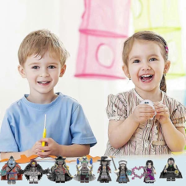 8-delade One Piece Mini Actionfigurer: Anime Byggklossar för Barn
