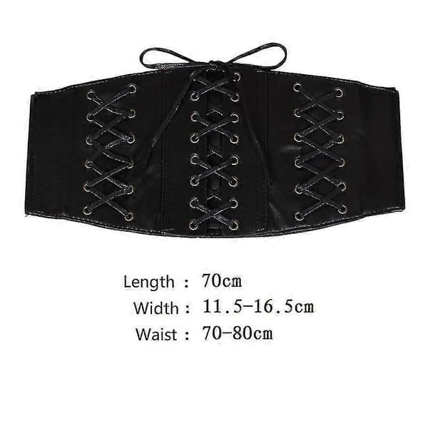 Medeltida Kvinnor Cosplay Retro Lady Midja Form Korsett Bred Elastisk Viking Gotisk Punk Konstläderbälte Stretch Midjeband 2