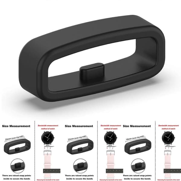 10 stk silikonefastgørelsesringe 18 mm / 20 mm / 22 mm armbåndsholder smarturremholder reservedele blå Blue