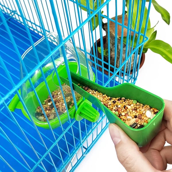 2 kpl (valkoinen+vihreä) Linnunhäkin syöttölaite Papukaija Budgies Ruokakulho Ruoka