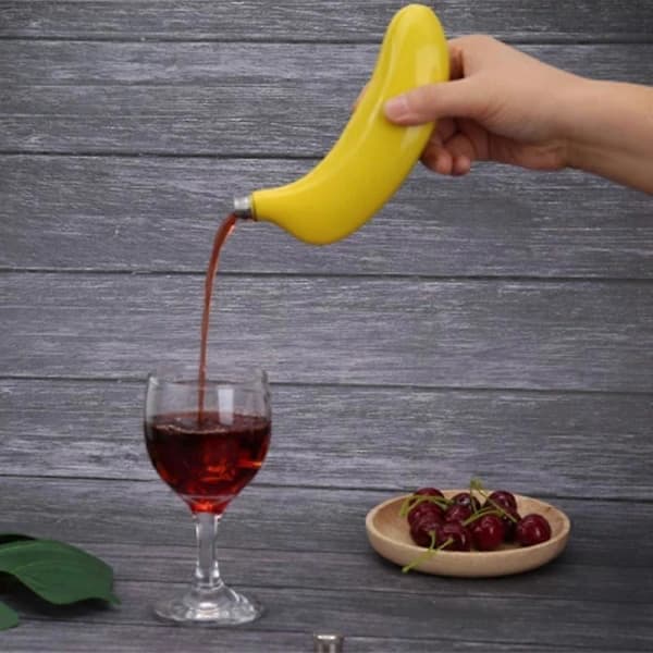 2-pack bananflaskset, 5 oz 304 rostfria höftflaskor med trattar för hemkök bar, gul