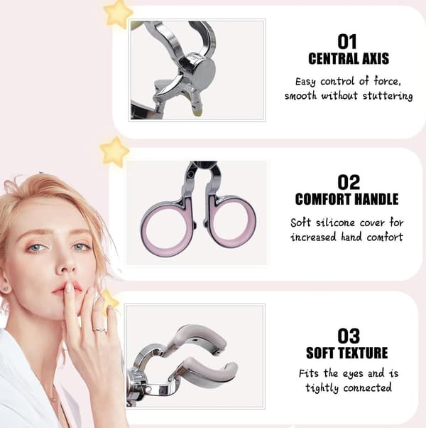 Kontaktlinsapplikator, Ögonlocksstramare, Ergonomisk Rosa