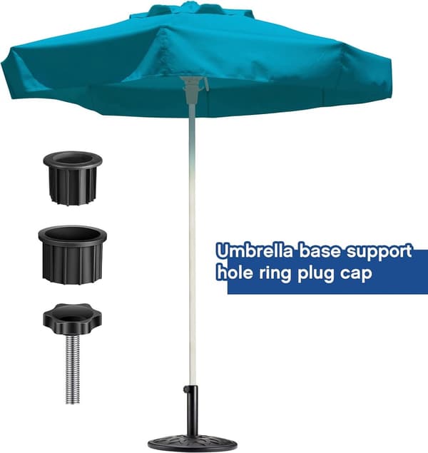 Paraplyfod reservedele, 12 stk., håndknop med M8 gevind, sort plast til terrasse