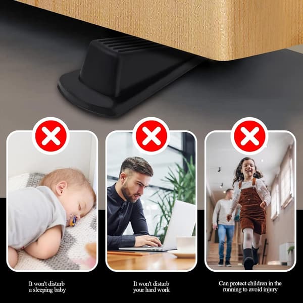 4-pack dörrstoppar för botten - gummidörrstoppkil - robusta stapelbara golvdörrstoppar - 4-pack