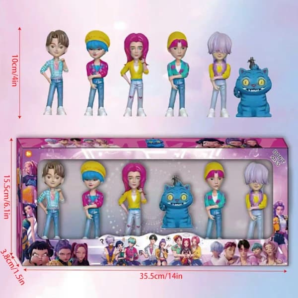 6 st Kpop Koreanska Demonjägare Actionfigurer Dockhusdockor D D