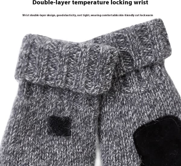 Vinterhandsker - Damehandsker - Fingerløse handsker - Damehandsker - Uldhandsker 22 cm - Lysegrå