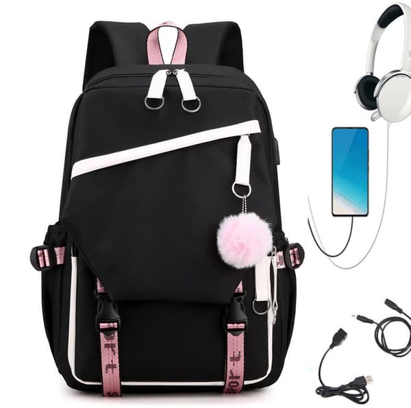 Studentryggsäck - Barnryggsäck - Stor Kapacitet - Ventilerande Nylon- och Polyestermaterial - 29*15*43cm