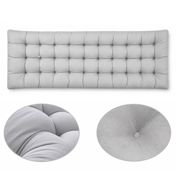 Liggestolshynde, quiltet polyesterpolstring med sikre stropper til havebalkon terrasse tyngdekraftsstole, lysegrå 170 x 50 cm