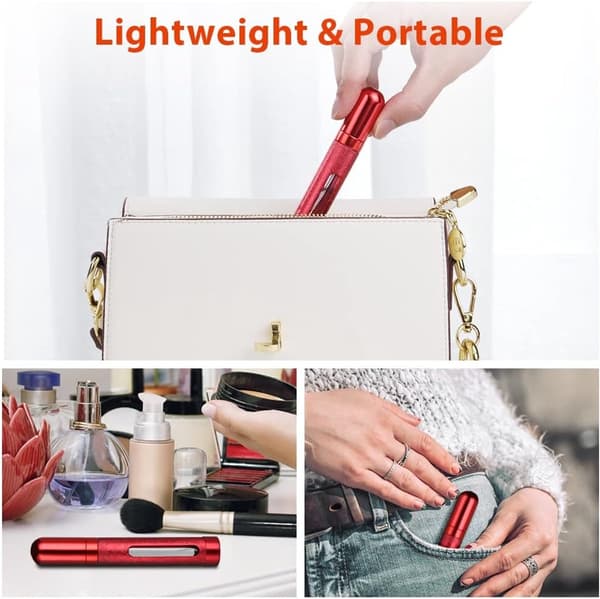 Pieces Parfym Atomizer Påfyllningsbar - Mini Parfymflaskor - Reseflaskor 12ML - Läcksäker Parfymflaska - Handbagage - 5 Färger