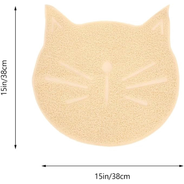 Fodermåtte til hund - Fodermåtte til kat - Vandtæt PVC-dækkeserviet - Kæledyrstilbehør - Kattegrusmåtte i form af en kat