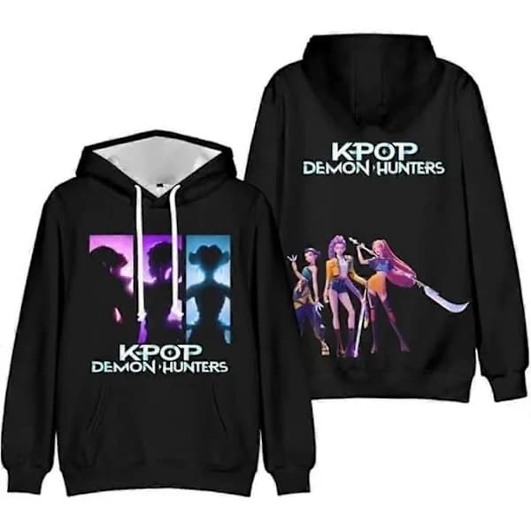 KPop Demon Hunters Hettegenser 3D-trykk Genser med hette for menn og kvinner _19
