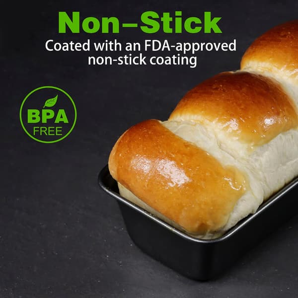 6-pakning non-stick mini brødformer, bakeformer i karbonstål for brød, kaker, kjøttpudding, desserter og hjemmebaking, grå